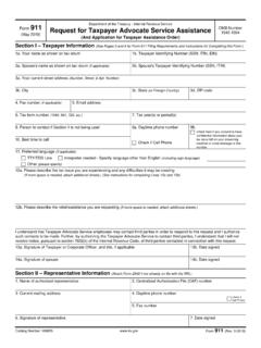 Form 911 Request for Taxpayer Advocate Service …