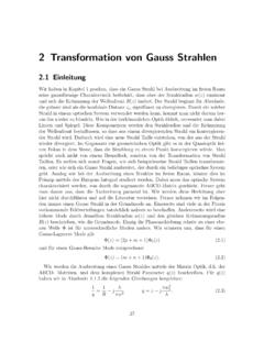 2 Transformation von Gauss Strahlen - iapmw.unibe.ch