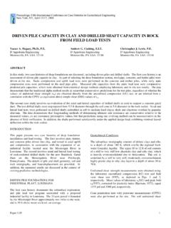 DRIVEN PILE CAPACITY IN CLAY AND DRILLED …