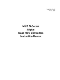 MKS G-Series Mass Flow Controllers Instruction Manual