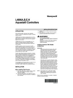 L4006A,B,E,H Aquastat&#174; Controllers