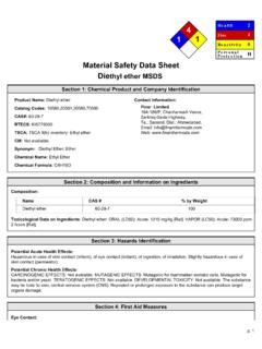 Material Safety Data Sheet Diethyl ether MSDS