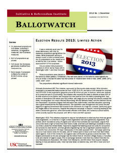 (Updated 12/18/2013) BALLOTWATCH