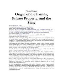 Origin of the Family, Private Property and the State