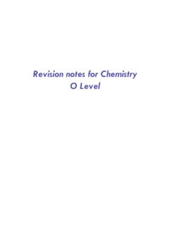 Revision notes for Chemistry O Level