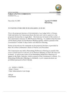 FILED Governor PUBLIC UTILITIES COMMISSION Agenda ID ...