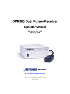 DPR500 Dual Pulser/Receiver - jsrultrasonics.com