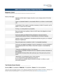 DSM-5 Criteria for Diagnosis of Opioid Use Disorder