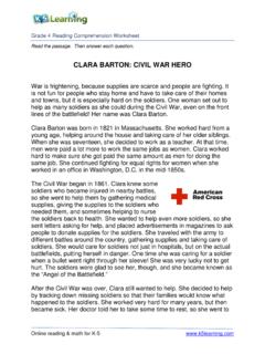 CLARA BARTON: CIVIL WAR HERO - k5learning.com
