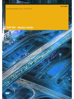 SAP MII - Master Guide