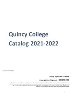 Quincy College Catalog 2021-2022