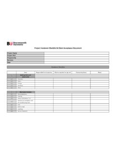 Project Handover Checklist &amp; Client Acceptance Document