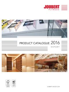 PRODUCT CATALOGUE 2016 - Groupe Joubert