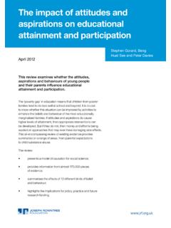 The impact of attitudes and aspirations on educational ...