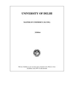 UNIVERSITY OF DELHI - Commerce DU