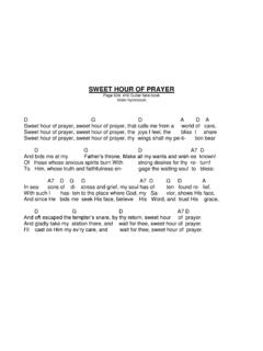 SWEET HOUR OF PRAYER - Hymn Chords