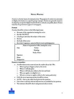 Notice Writing - Pearson Education