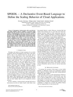 SPEEDL - A Declarative Event-Based Language to Define the ...