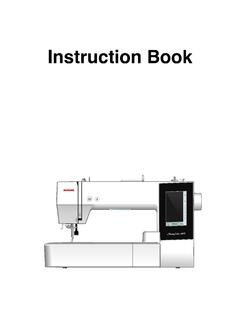 Instruction Book - Janome