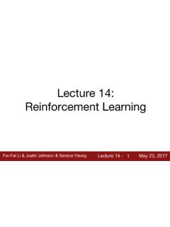 Lecture 14: Reinforcement Learning