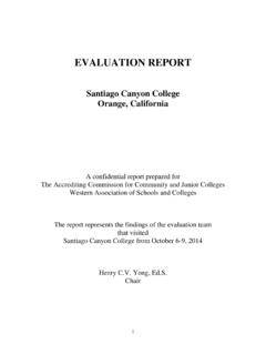 EVALUATION REPORT - Santiago Canyon College