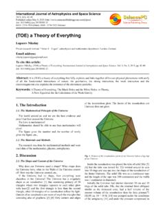 (TOE) a Theory of Everything - Science Publishing Group
