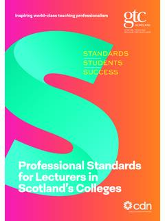 Professional Standards for Lecturers in Scotland’s Colleges