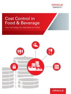 Cost Control in Food &amp; Beverage - Oracle