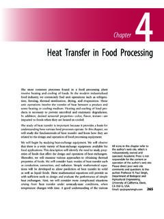 Heat Transfer in Food Processing - Prexams