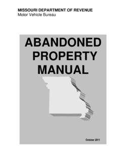 Abandoned Vehicle Manual - Missouri