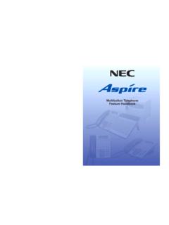 Multibutton Telephone Feature Handbook - NEC Aspire