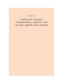 Fortiﬁcants: physical characteristics, selection and use ...