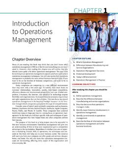 CHAPTER 1 Introduction to Operations