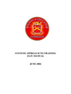 SYSTEMS APPROACH TO TRAINING (SAT) MANUAL JUNE …