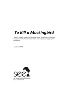 To Kill a Mockingbird - Character.org