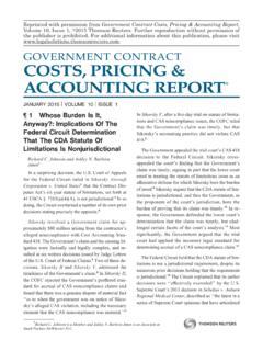GOVERNMENT CONTRACT COSTS, PRICING &amp; ACCOUNTING …