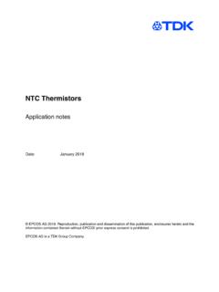 NTC thermistors, application notes - TDK Electronics