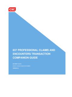 837 PROFESSIONAL CLAIMS AND ENCOUNTERS …