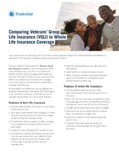 Comparing Veterans’ Group Life Insurance (VGLI) to Whole ...