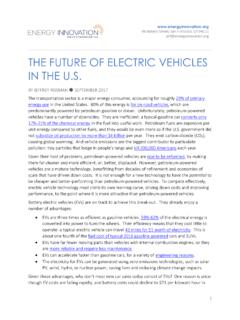 THE FUTURE OF ELECTRIC VEHICLES IN THE U.S.
