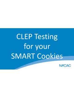 CLEP Testing for your SMART Cookies - nacacnet.org