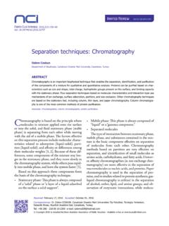 Separation techniques: Chromatography