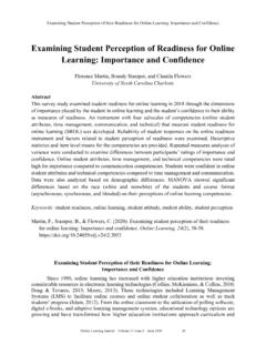 Examining Student Perception of Readiness for Online ...