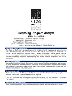 Licensing Program Analyst - CalCareers