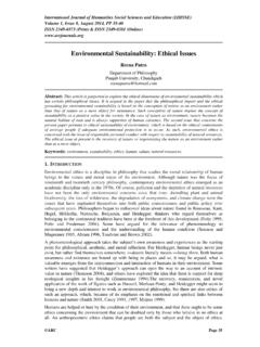 Environmental Sustainability: Ethical Issues