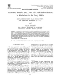 Economic Beneﬁts and Costs of Land Redistribution …