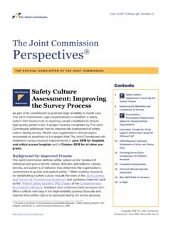 The oint Commission Perspectives