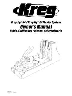 Kreg Jig K4 / Kreg Jig K4 Master System Owner’s Manual