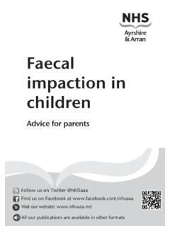 Faecal impaction in children - NHS Ayrshire and Arran