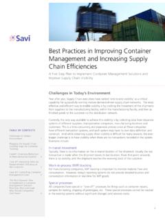 Best Practices in Improving Container ... - Savi Technology